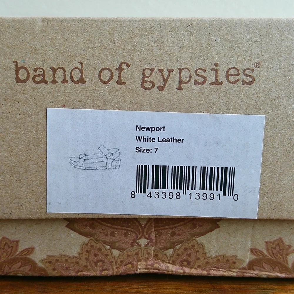 B.O.G Band of the Free Newport Sandals White Leather Casual Shoes Size 7 - Picture 6 of 12